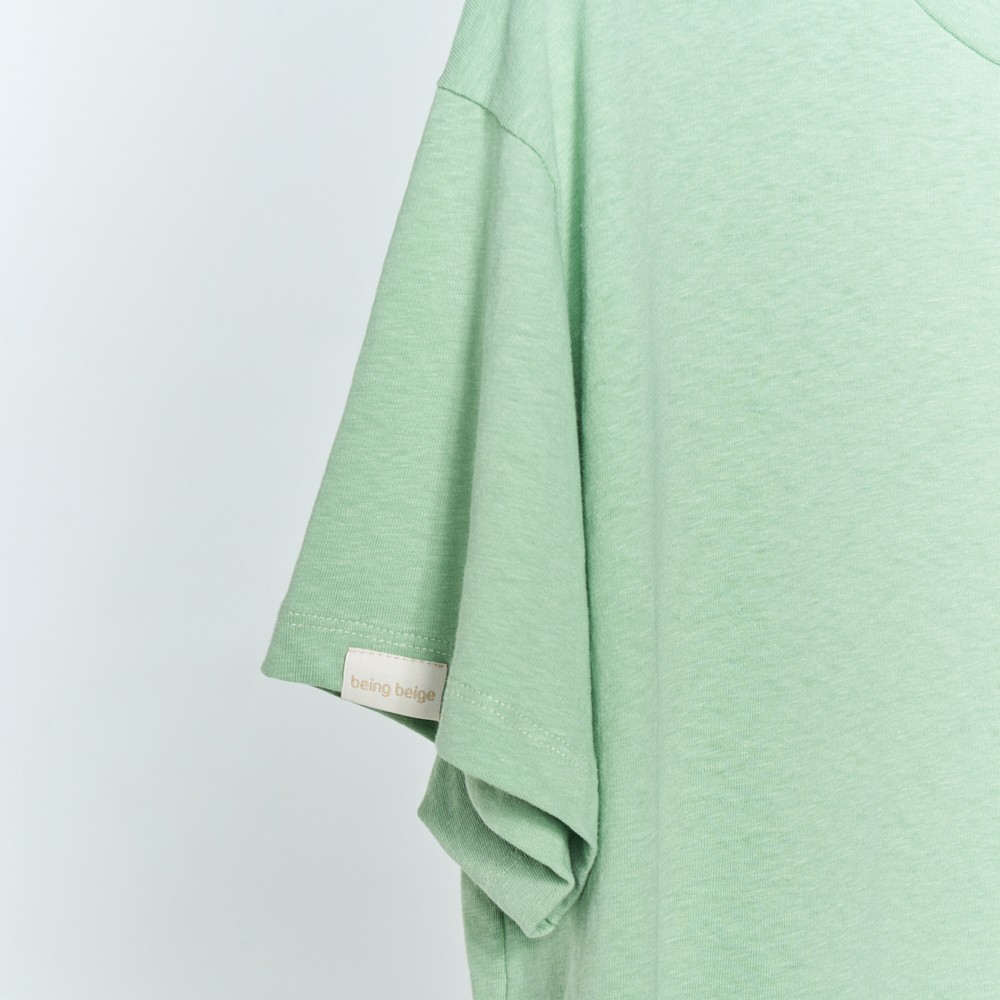 ベーシックなレタリングTシャツ-緑 (GRN) 9