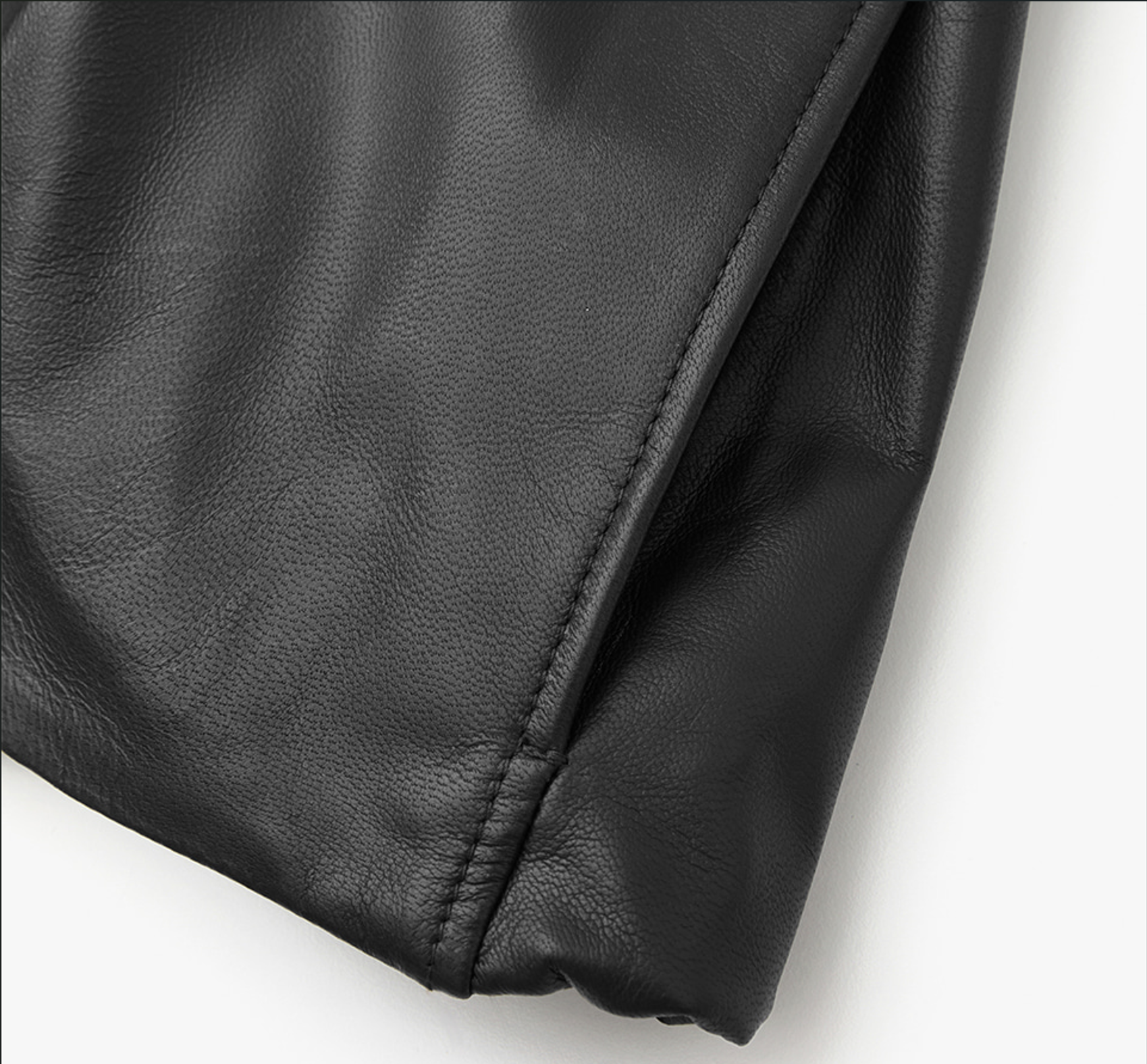 GATHERED LEATHER JACKET BLACK 7
