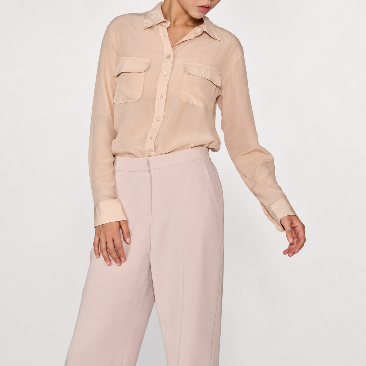 Simple Back Elasticated Slacks PINK 6
