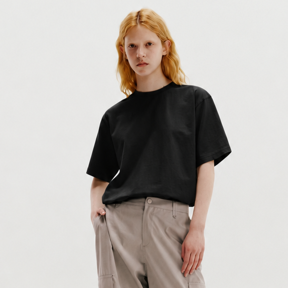 Round Neck T-Shirt-BLACK 6