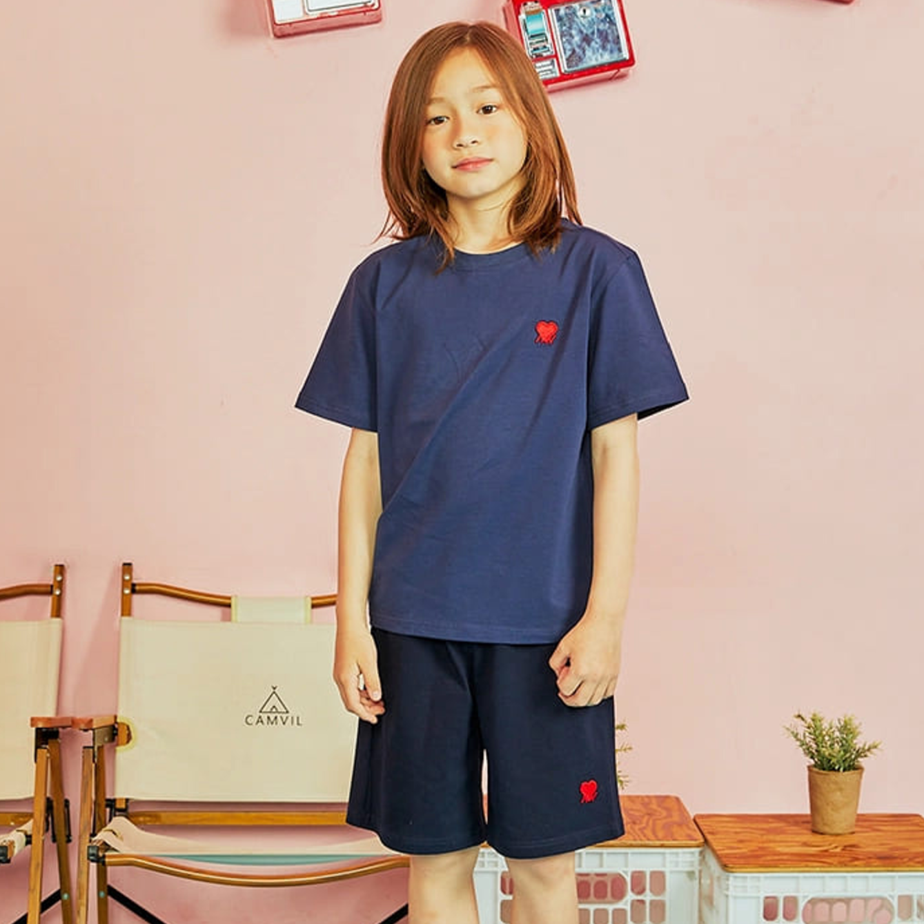 Zigzag Heart Logo T-Shirt NAVY 5