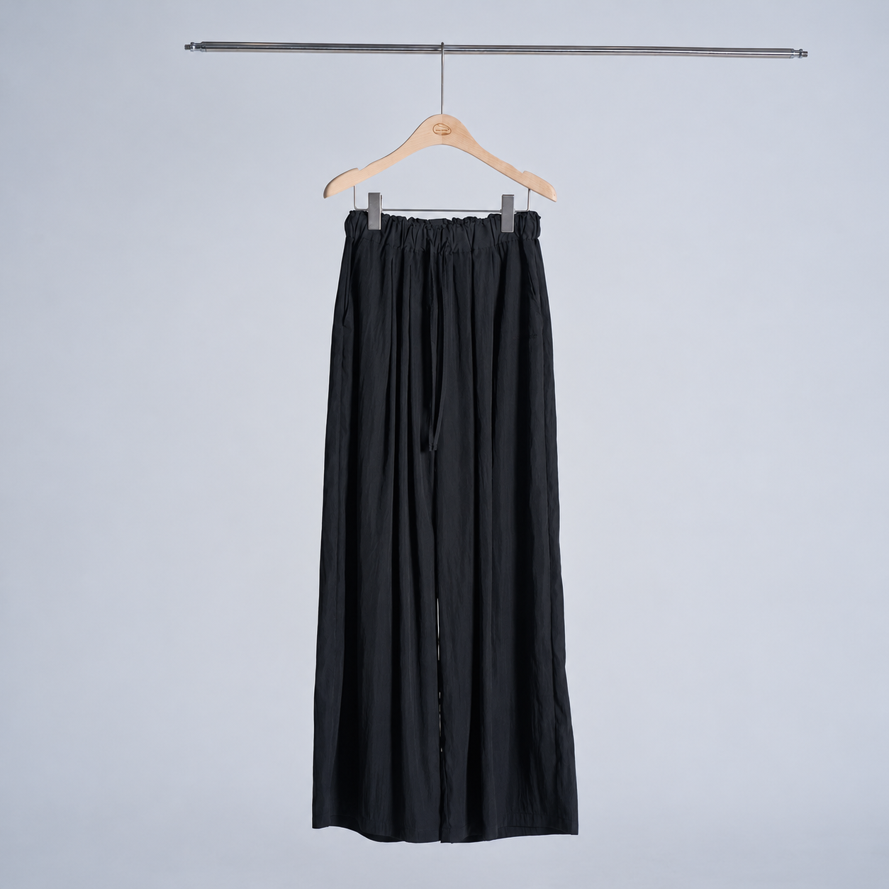 easy wide banding pants Black 5
