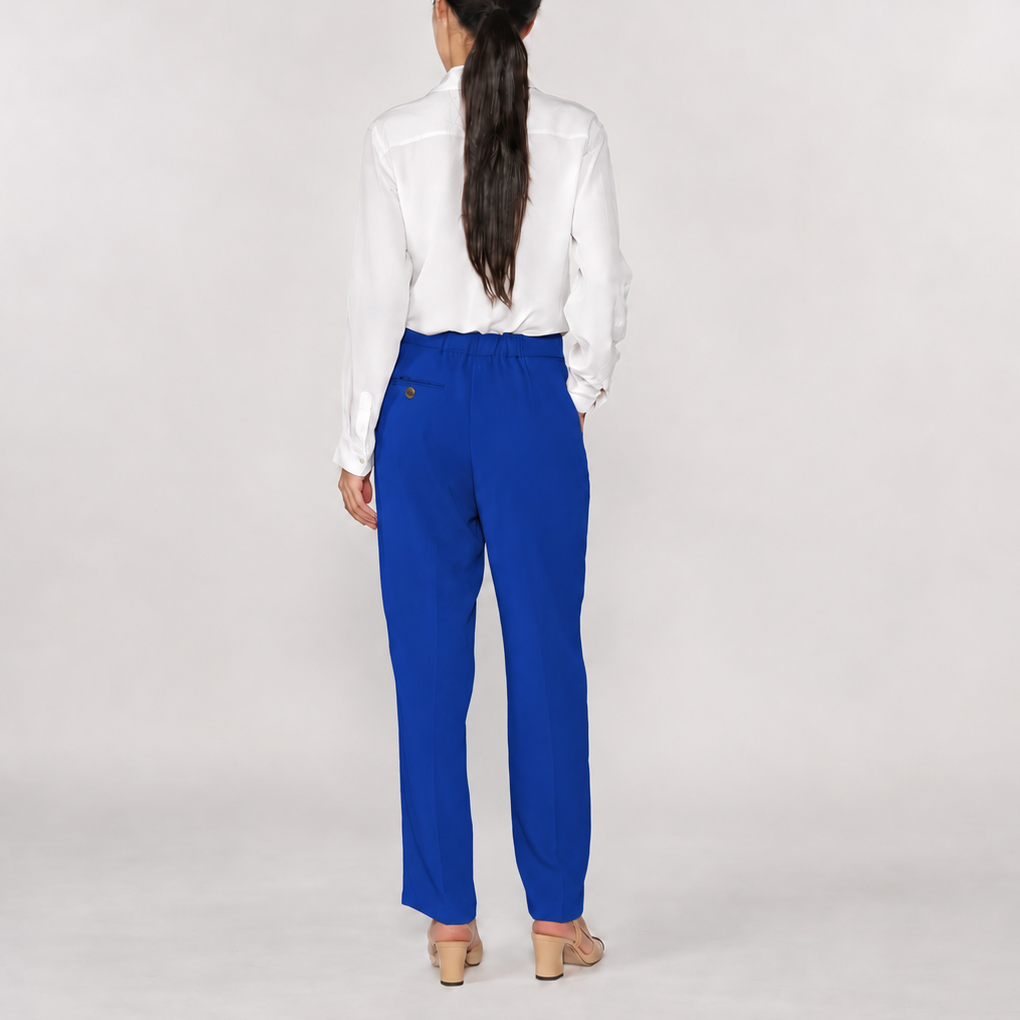 Simple Back Elasticated Slacks BLUE 3
