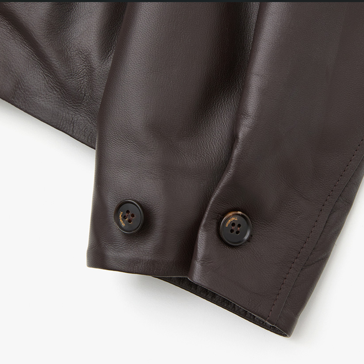 GATHERED LEATHER JACKET BROWN 6