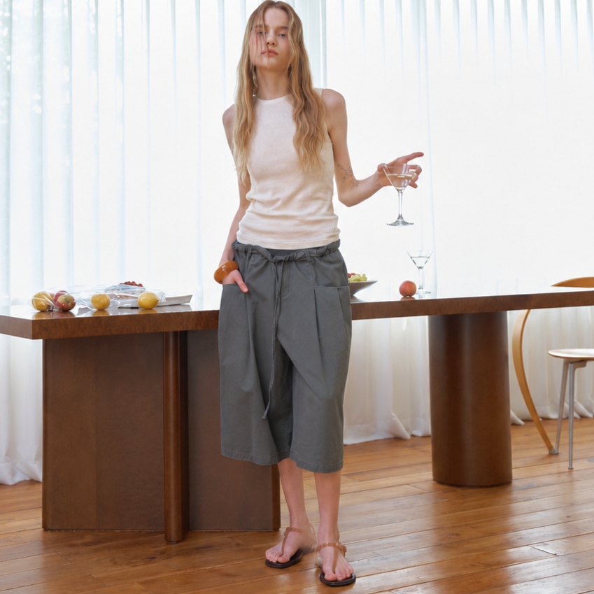 medium wash pants-Khaki 2