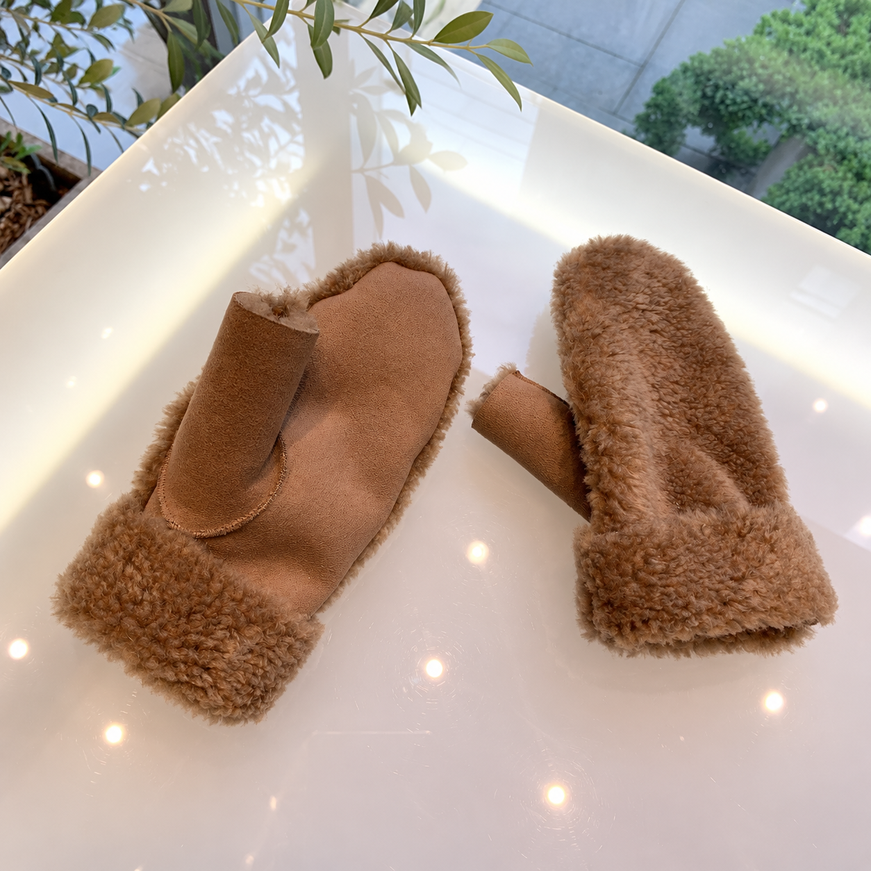 Wool Mittens BEIGE 2