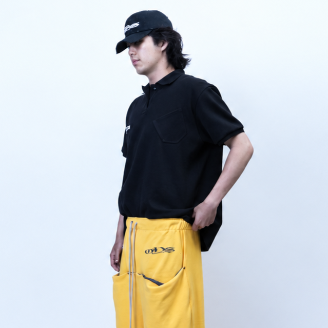 Asymmetric Pocket Oversized Polo Shirt White 2