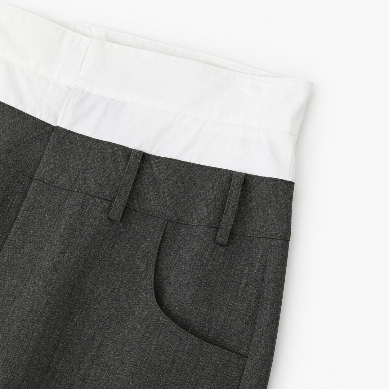 DOUBLE WAIST PANTS GRAY 5