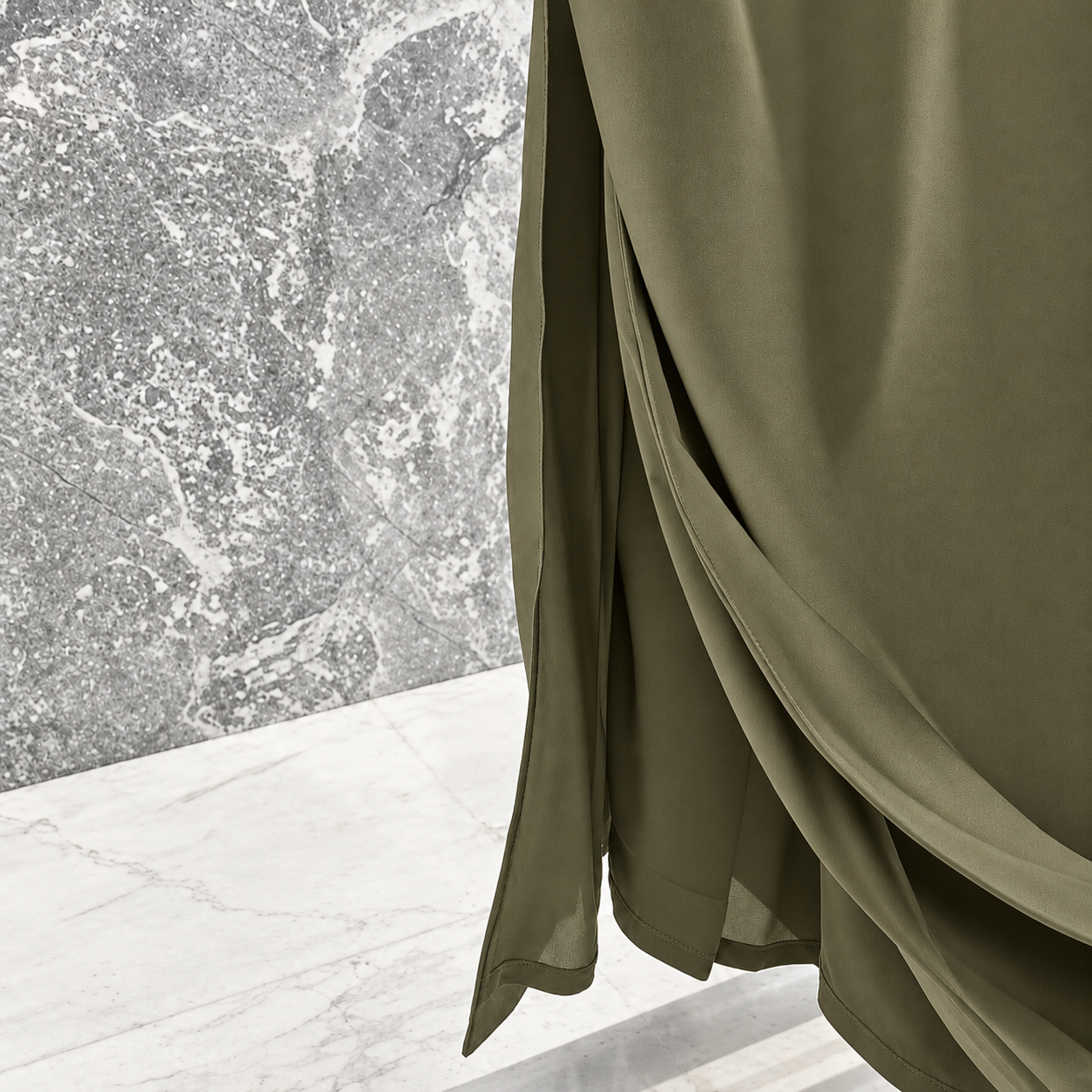 Backless Satin Slim Dress KHAKI 4