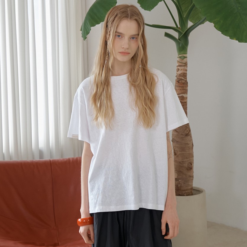 basic lettering t-shirt White 2