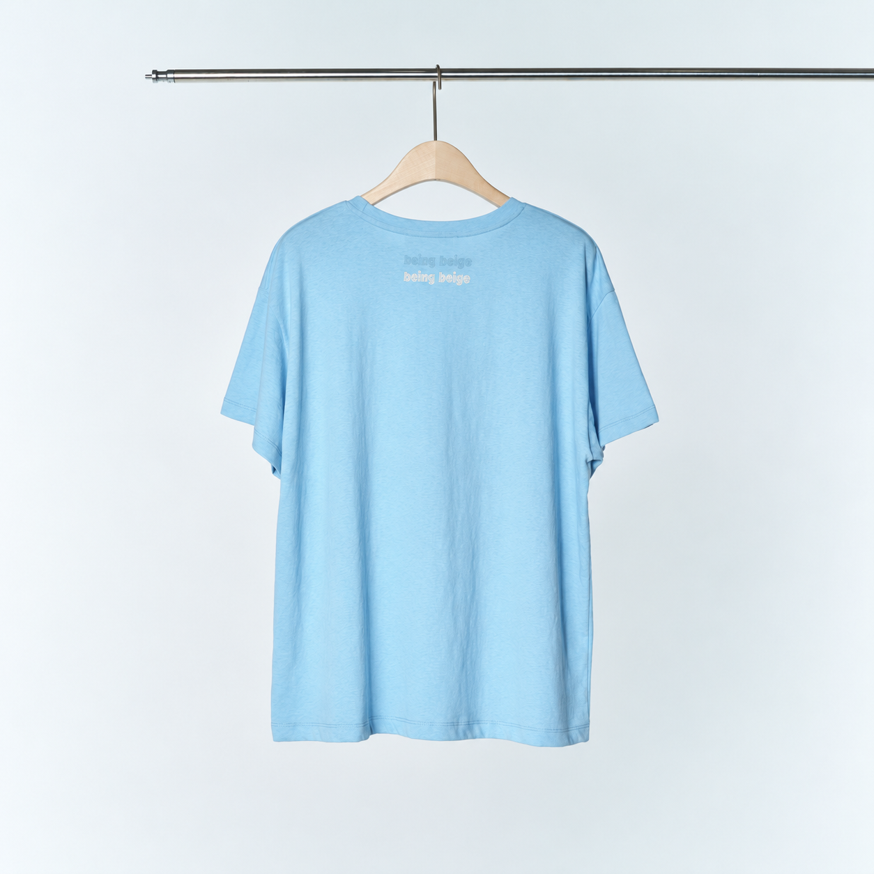 basic lettering t-shirt Blue 6