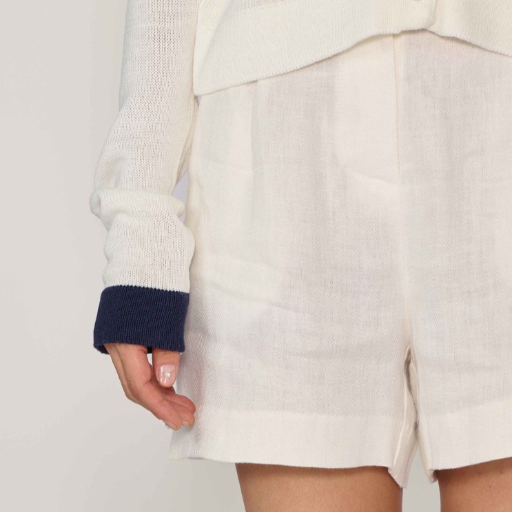 Natural Linen Shorts IVORY 7