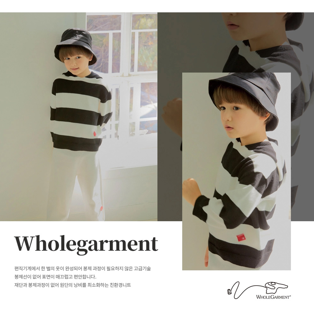 Wholegarment Stripe Hoodie BLACK 4