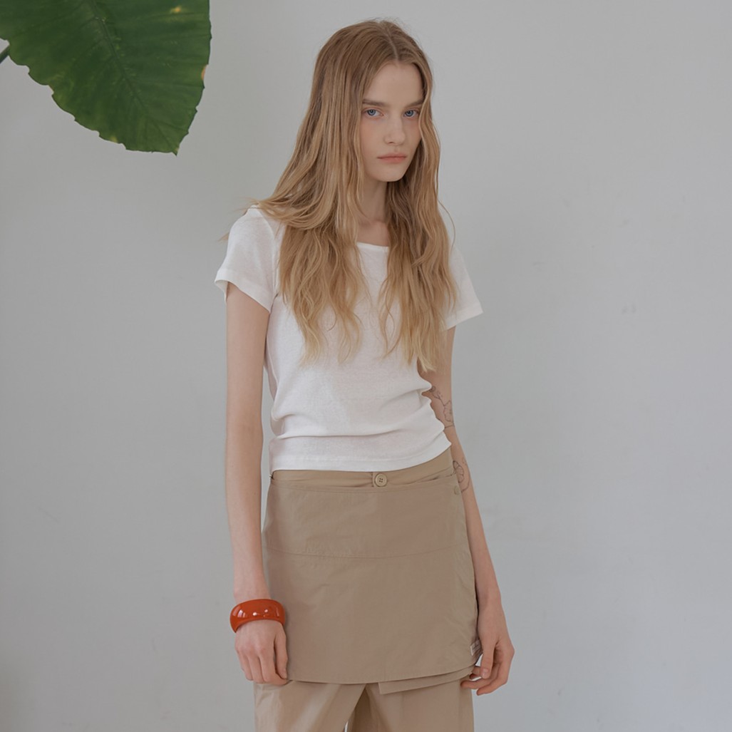 u-neck loveyou short sleeve t-shirt Ivory 2