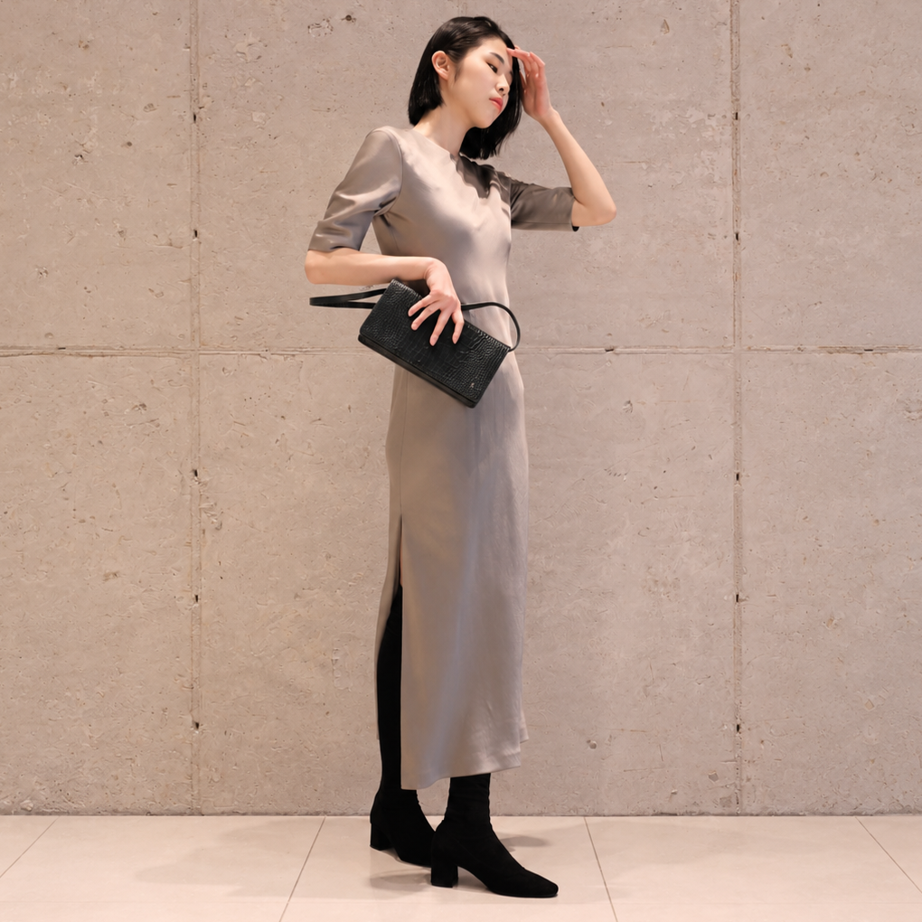 Backless Satin Slim Dress PINK 5