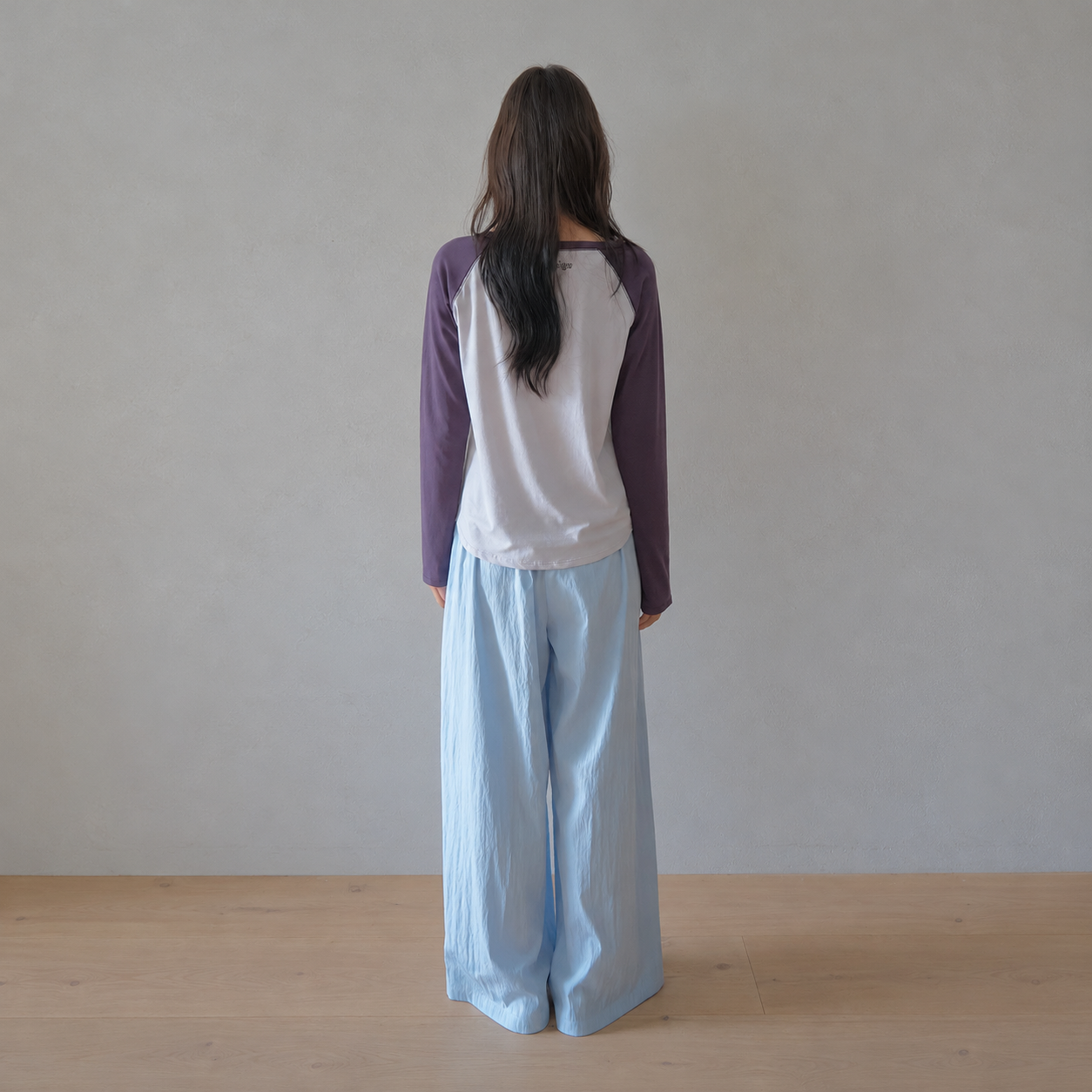 easy wide banding pants Sky Blue 6