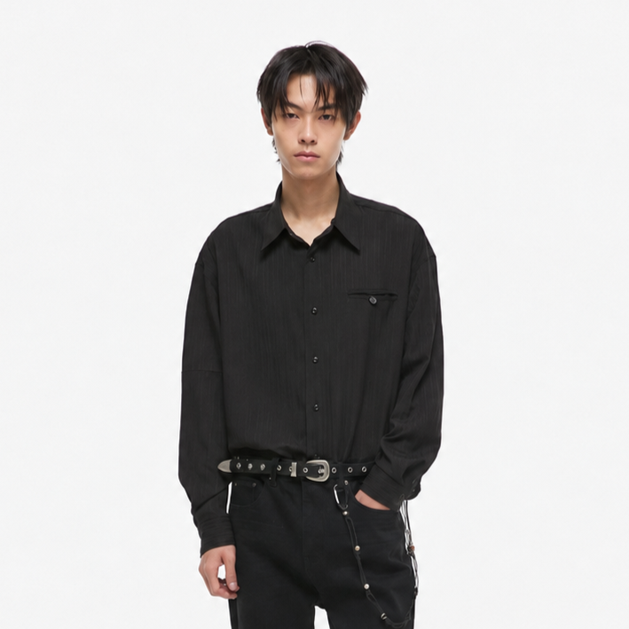 Slab Stripe Shirt BLACK 3