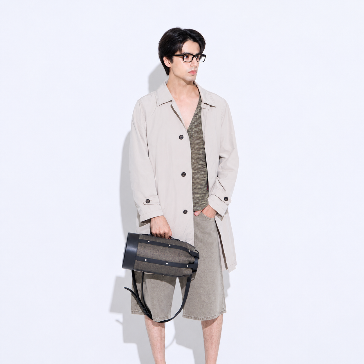 Libre Cage Bucket Bag-Shadow Black 8