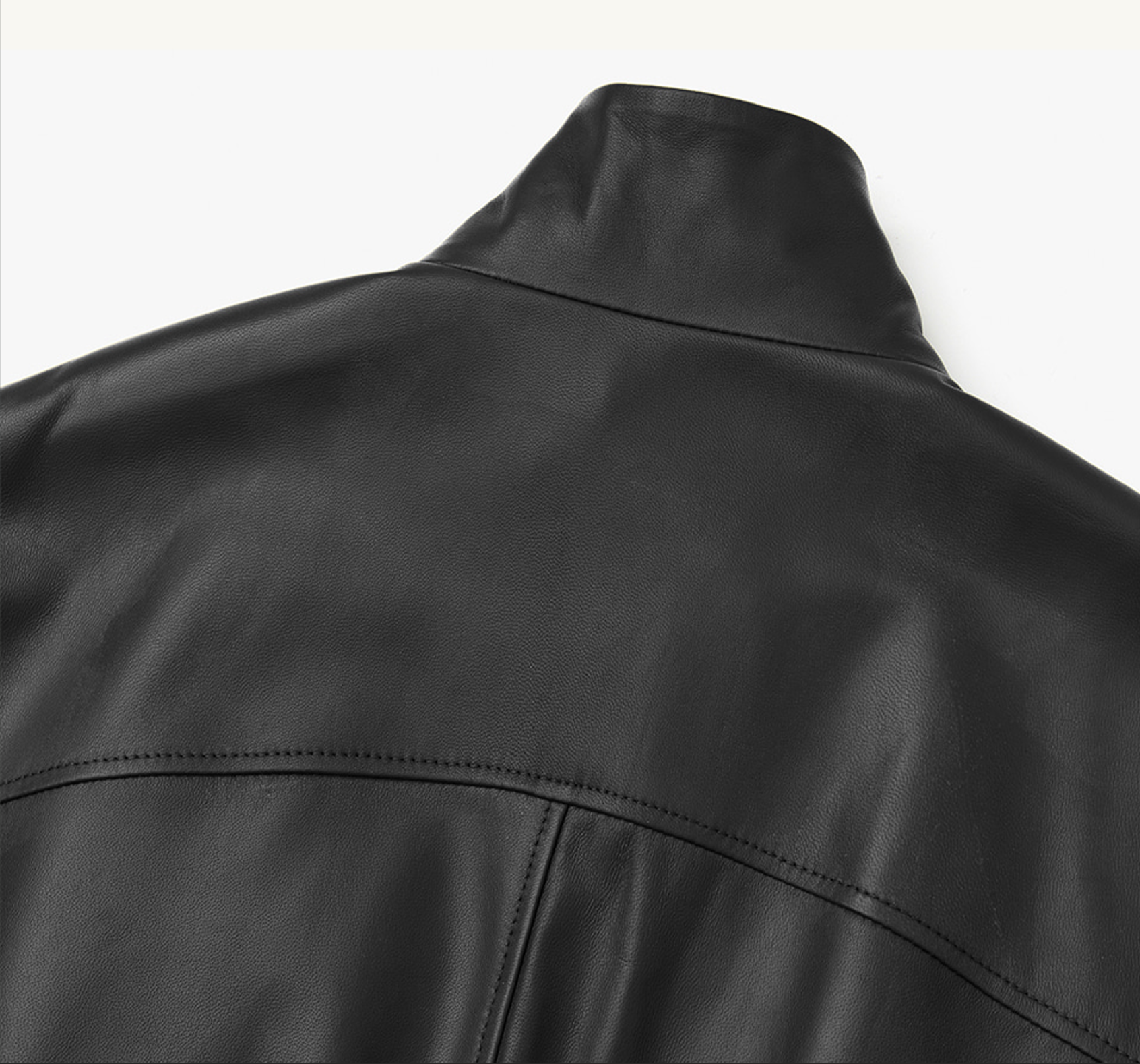 GATHERED LEATHER JACKET BLACK 9