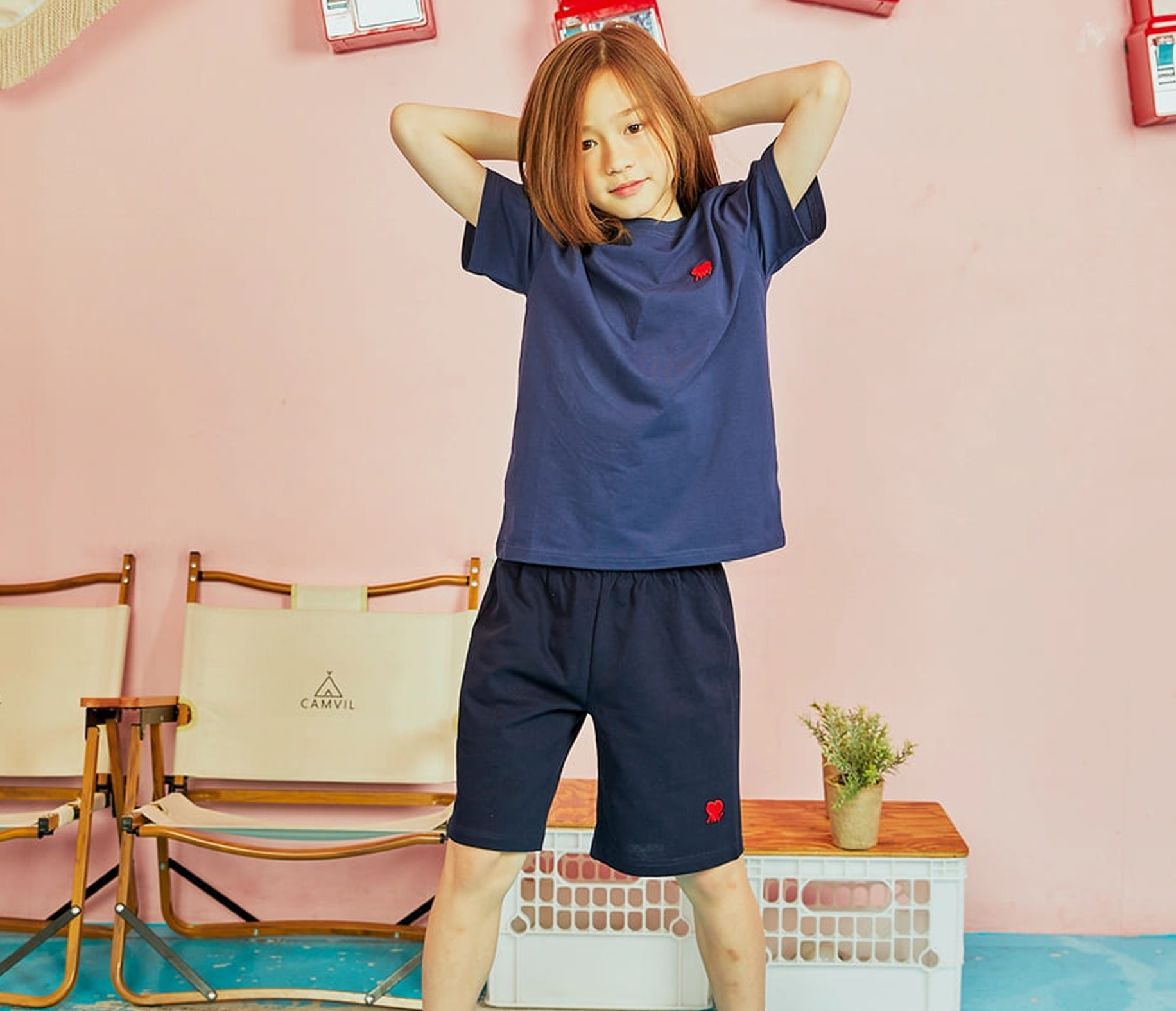 Zigzag Heart Logo T-Shirt NAVY 3
