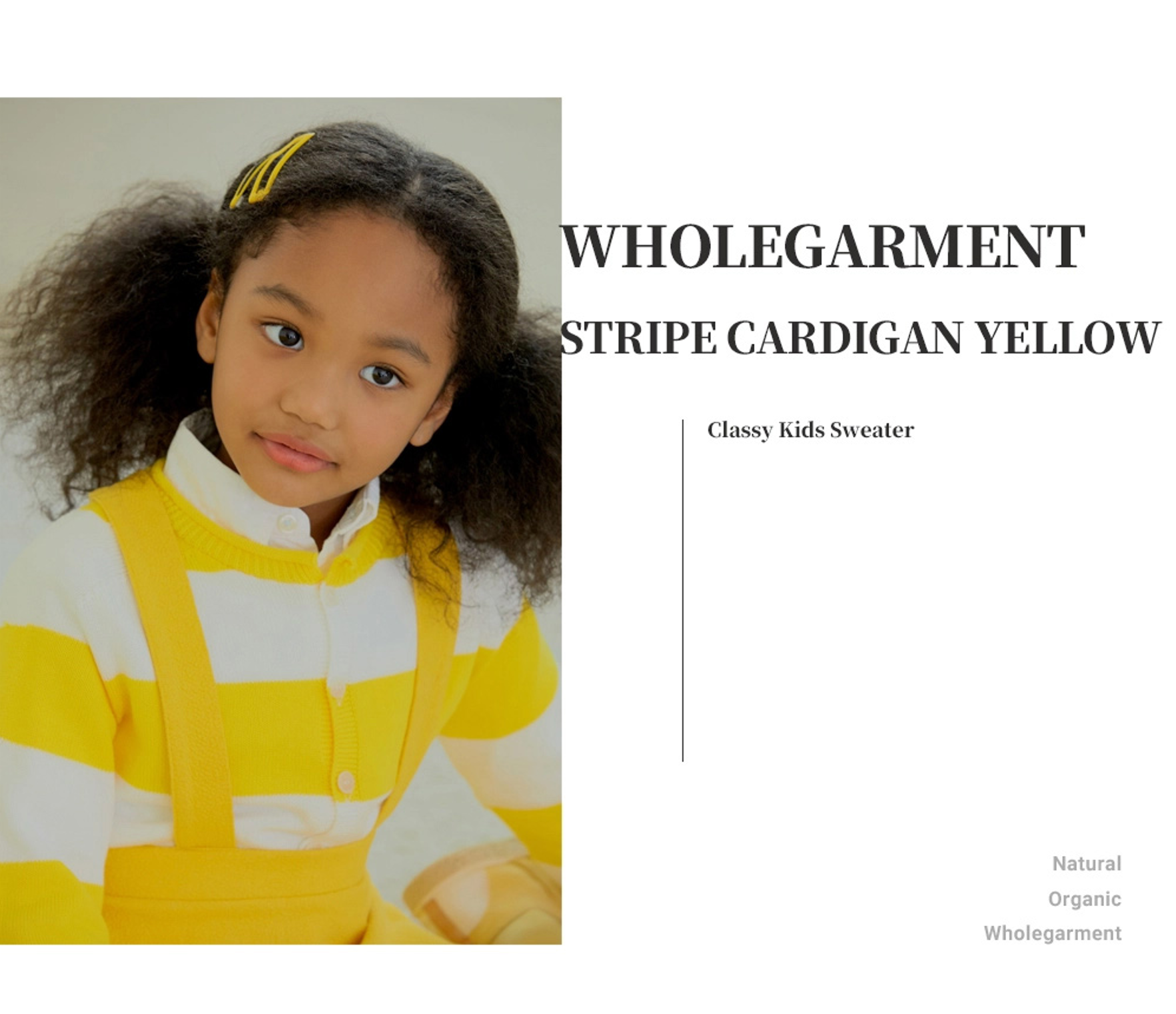Wholegarment Stripe Cardigan YELLOW 2