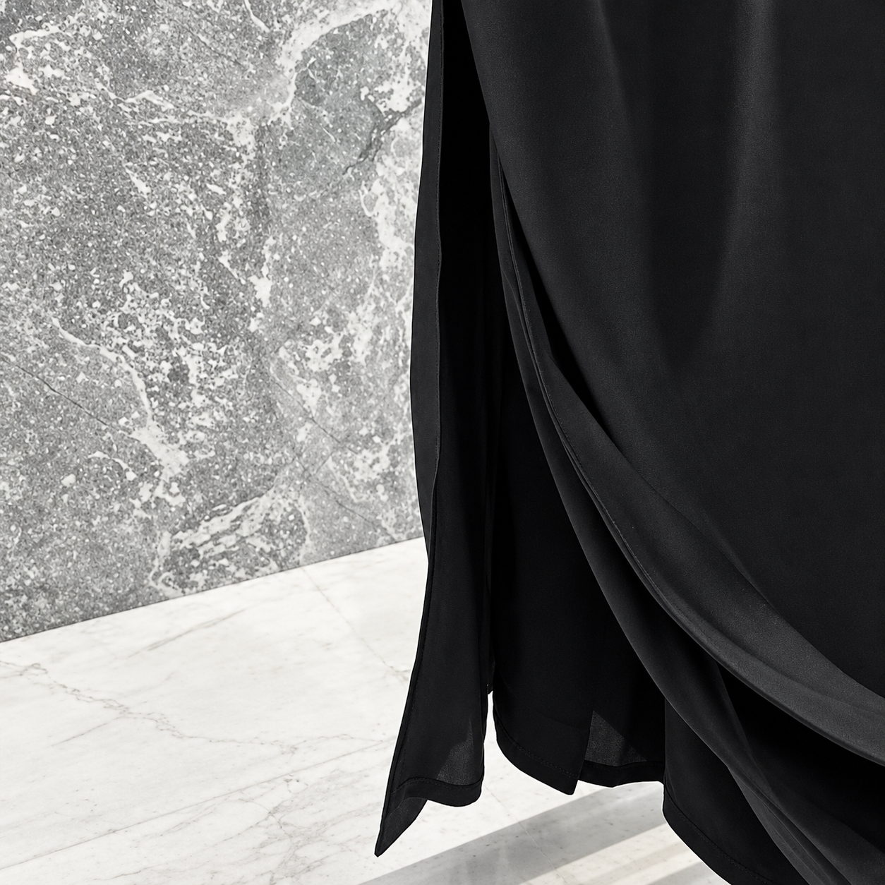 Backless Satin Slim Dress BLACK 5
