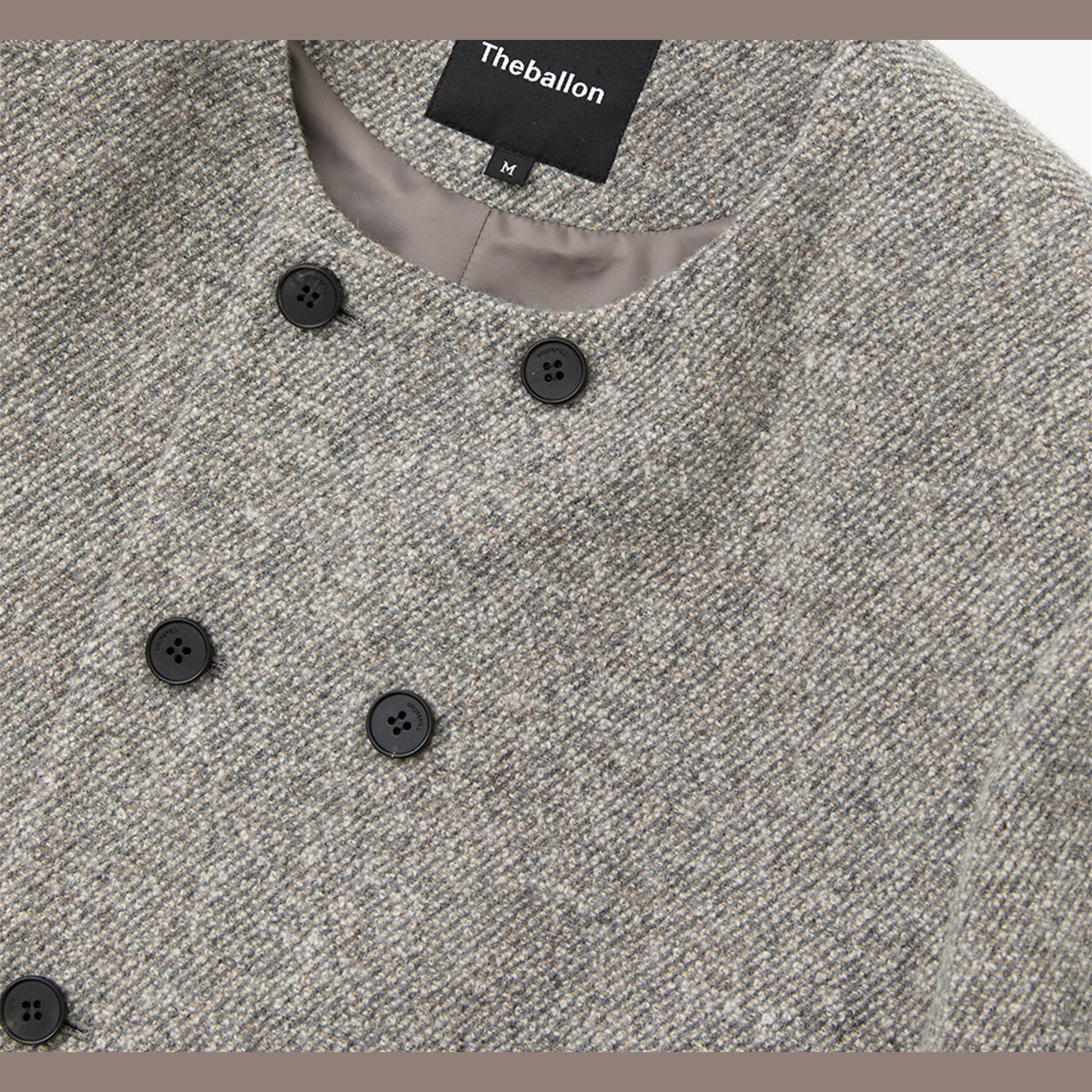 ROUND NECK DOUBLE WOOL JACEKT GRAY 4