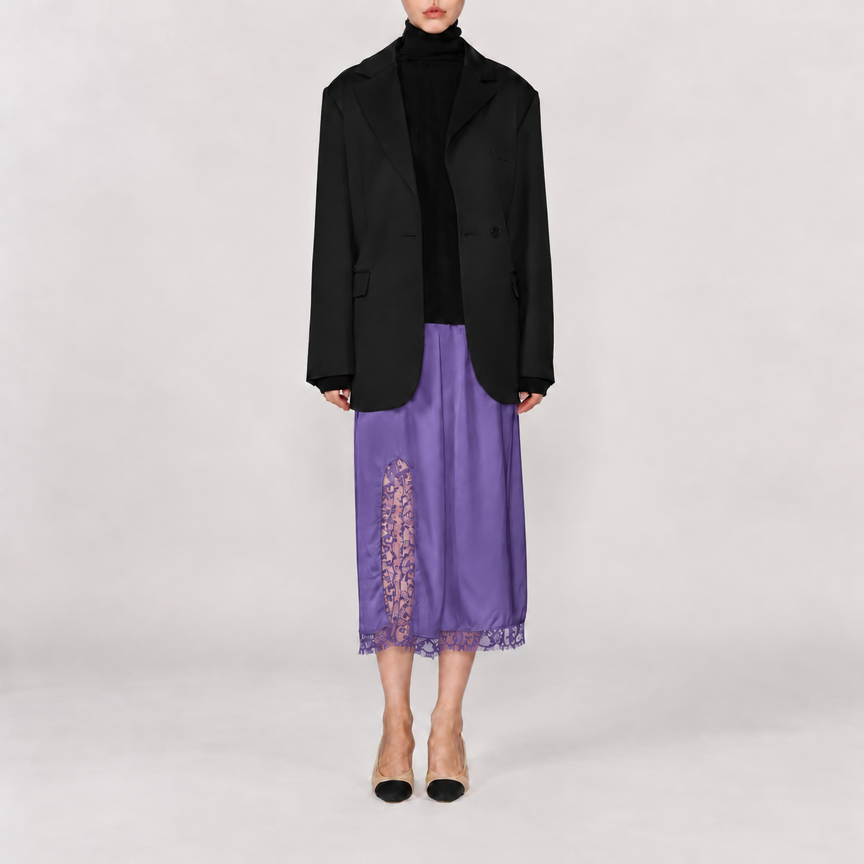 Lace Slit Skirt PURPLE 4