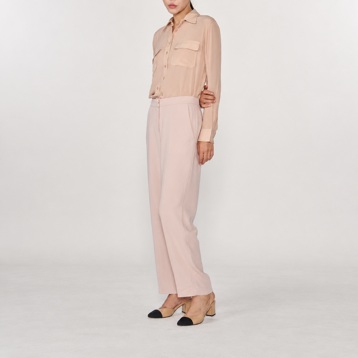 Simple Back Elasticated Slacks PINK 3