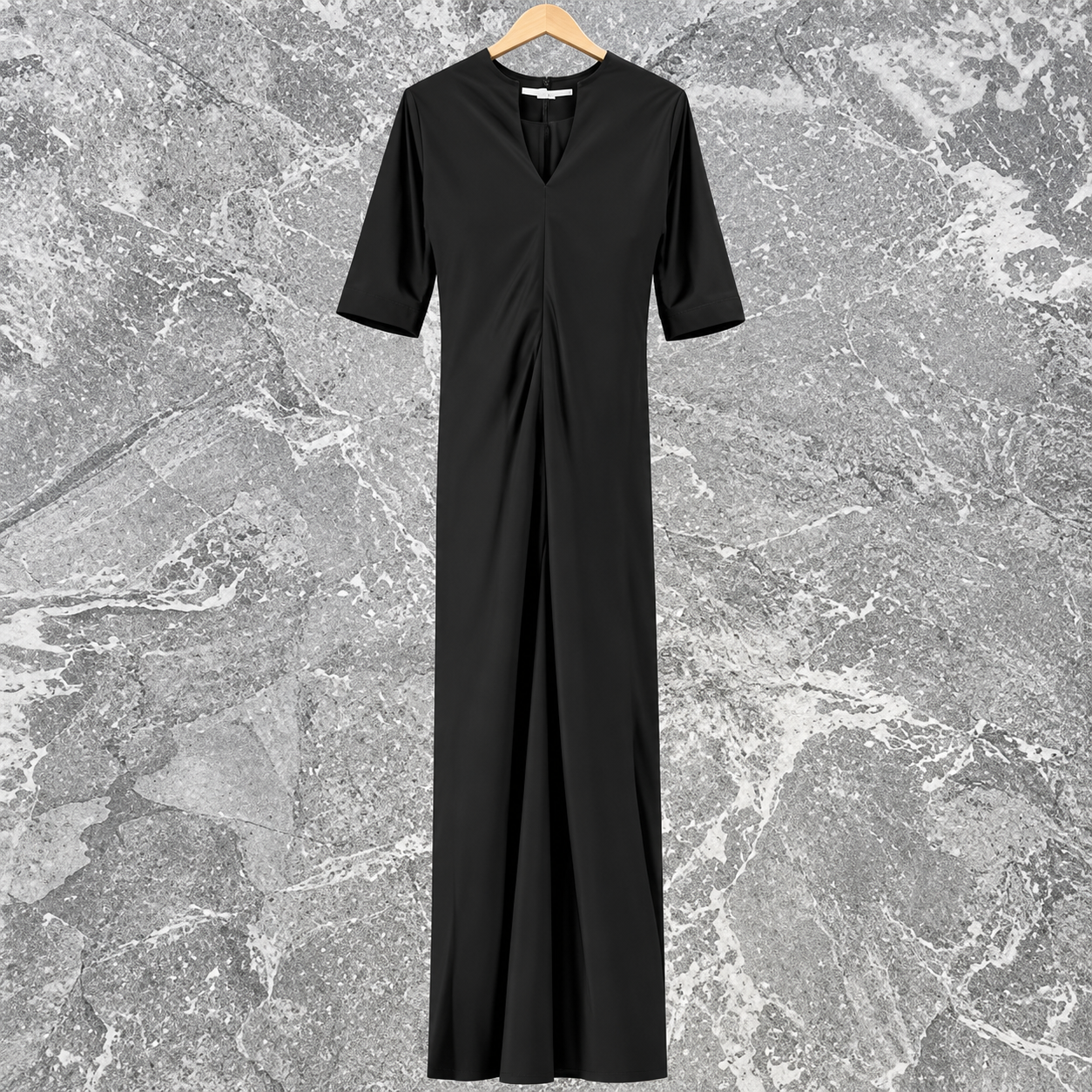 Backless Satin Slim Dress BLACK 2