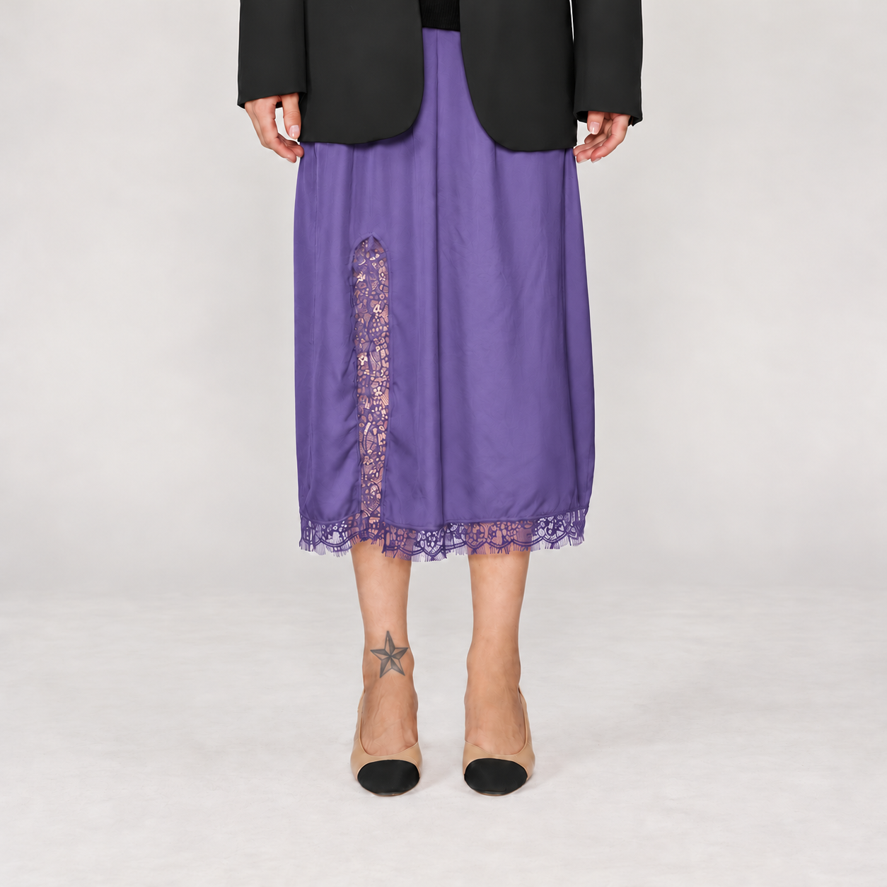 Lace Slit Skirt PURPLE 6
