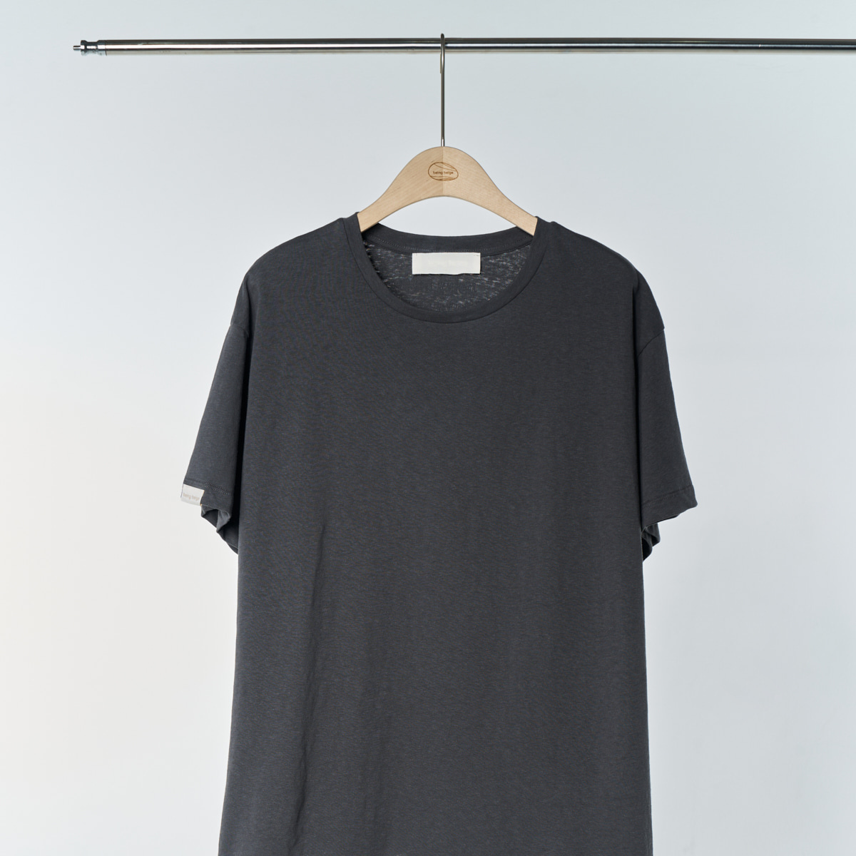 basic lettering t-shirt Charcoal Grey 6