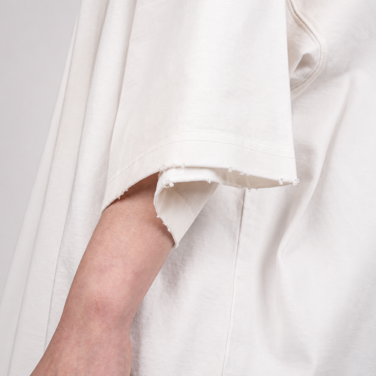 ダメージ加工オーバーサイズ半袖Tシャツ 白 (WHT) 6
