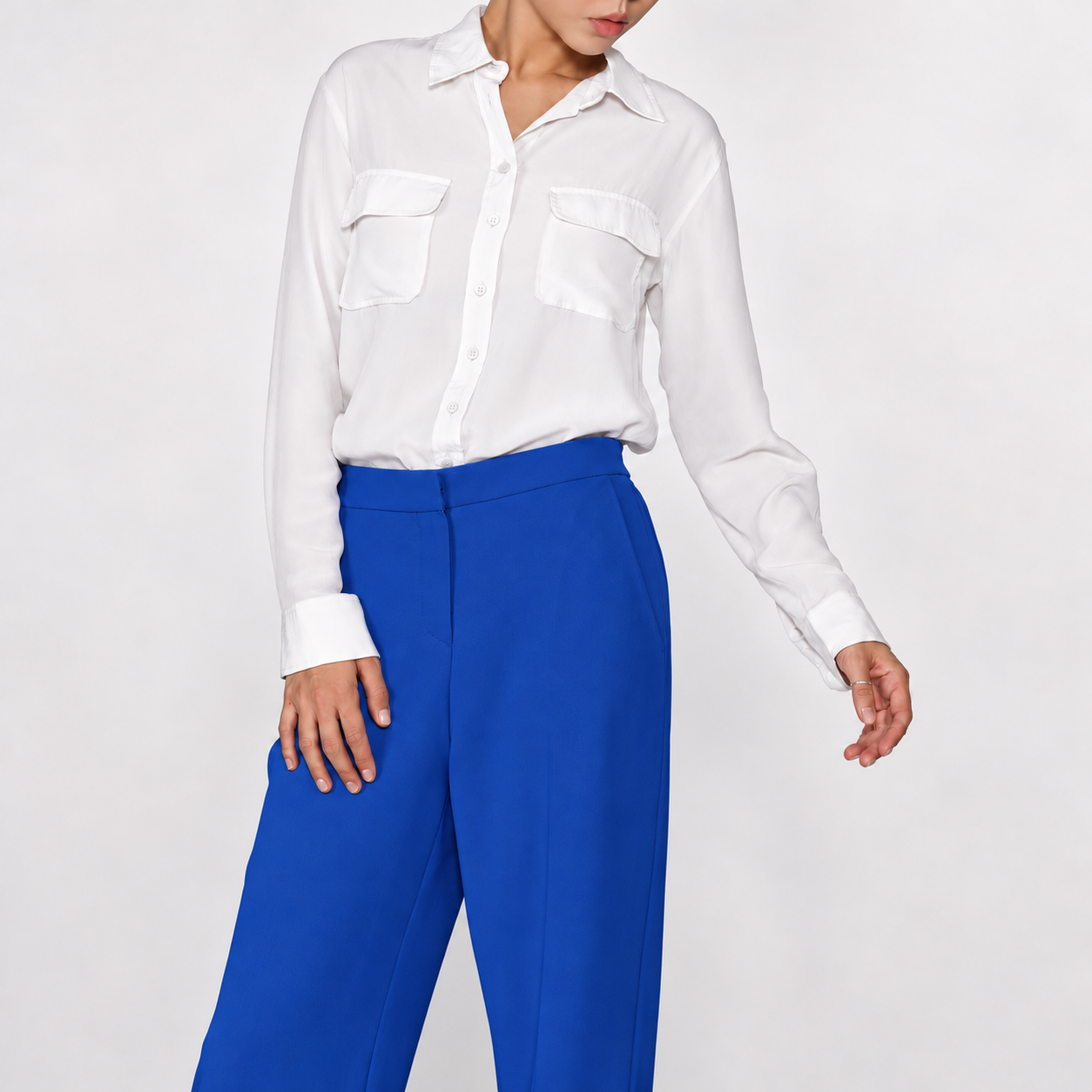 Simple Back Elasticated Slacks BLUE 6