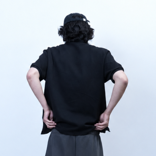 Asymmetric Pocket Oversized Polo Shirt White 3