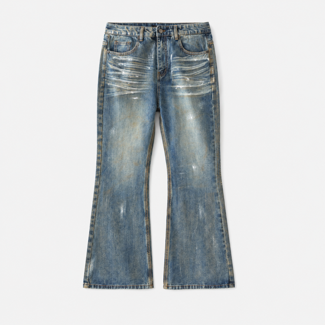 Legacy Coated Flare Denim Pants BLUE 4