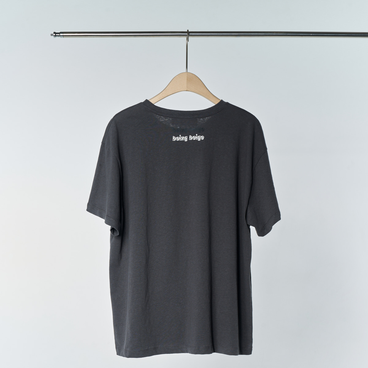 basic lettering t-shirt Charcoal Grey 5