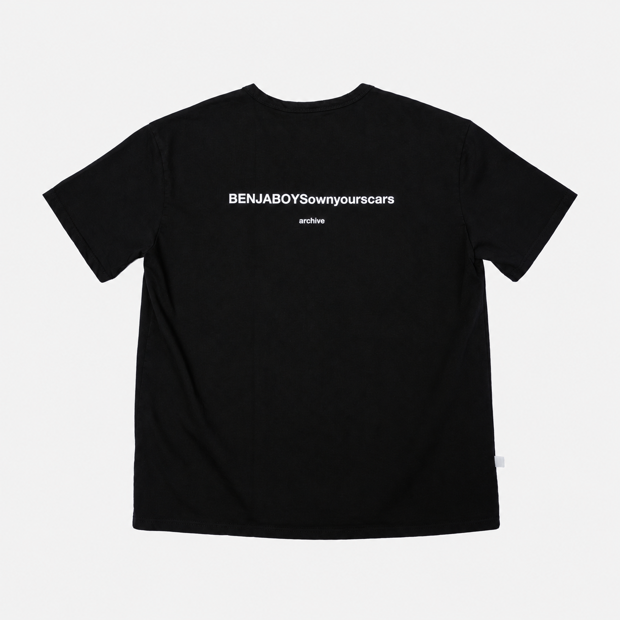 Basic U-Neck Distressed Graphic Tee Black 5