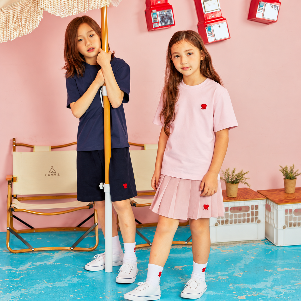 Zigzag Heart Logo T-Shirt PINK 4