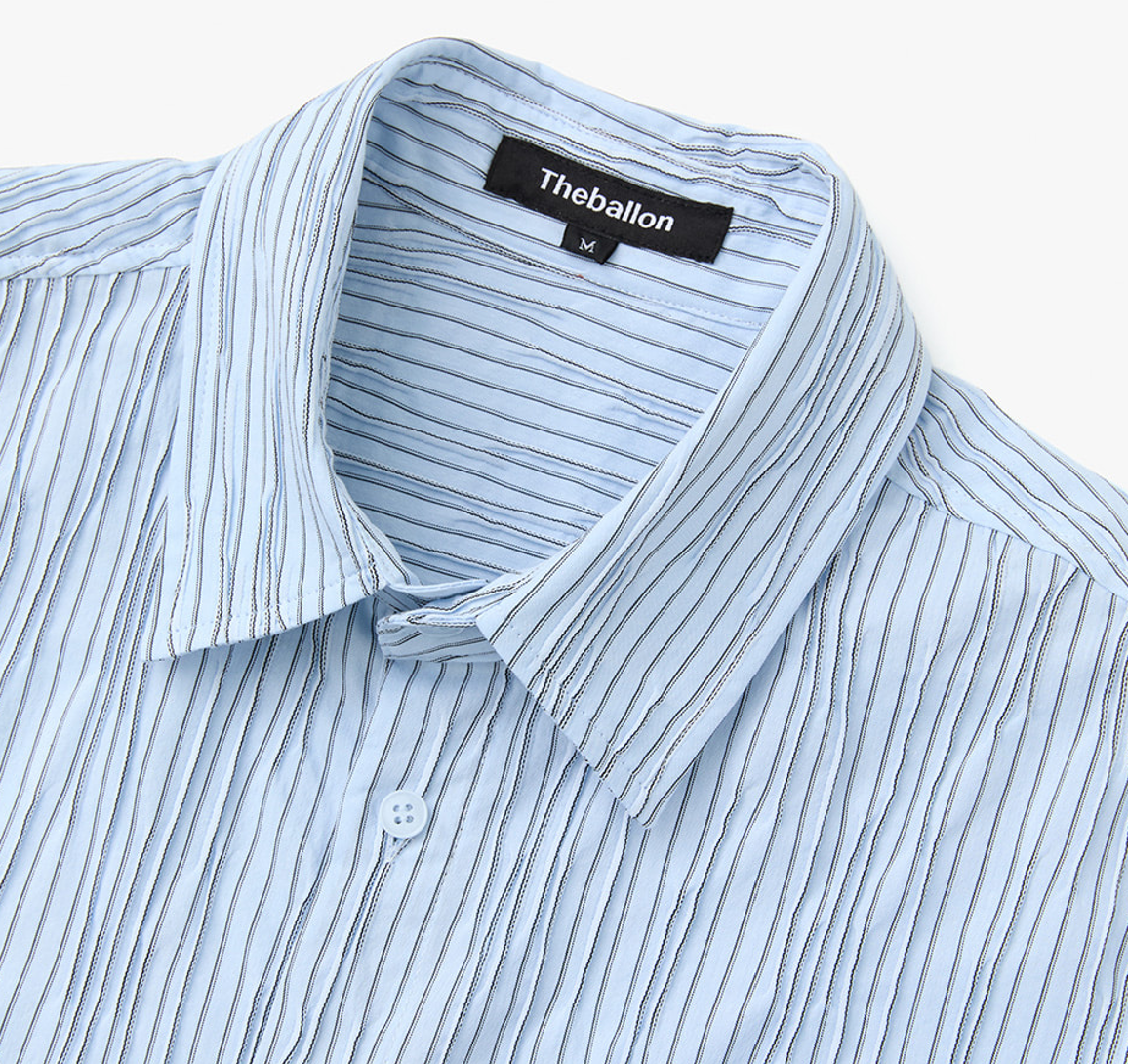STRIPE CROP SHIRT SKY 3