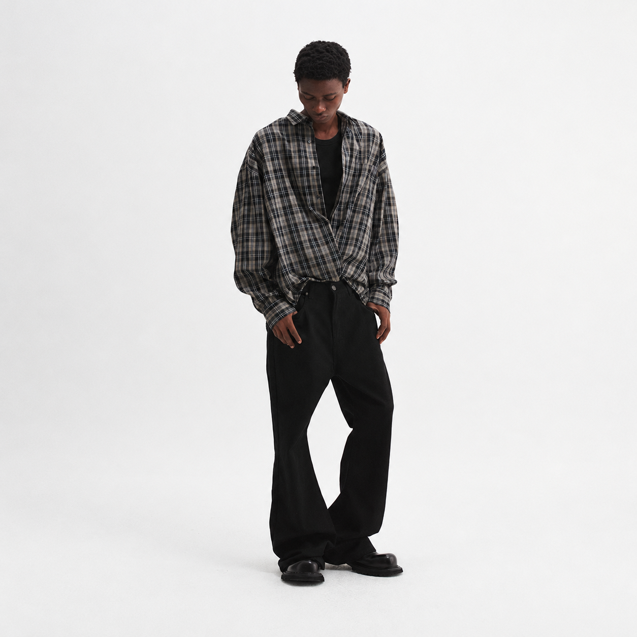 Signature Flare Denim Pants BLACK 5