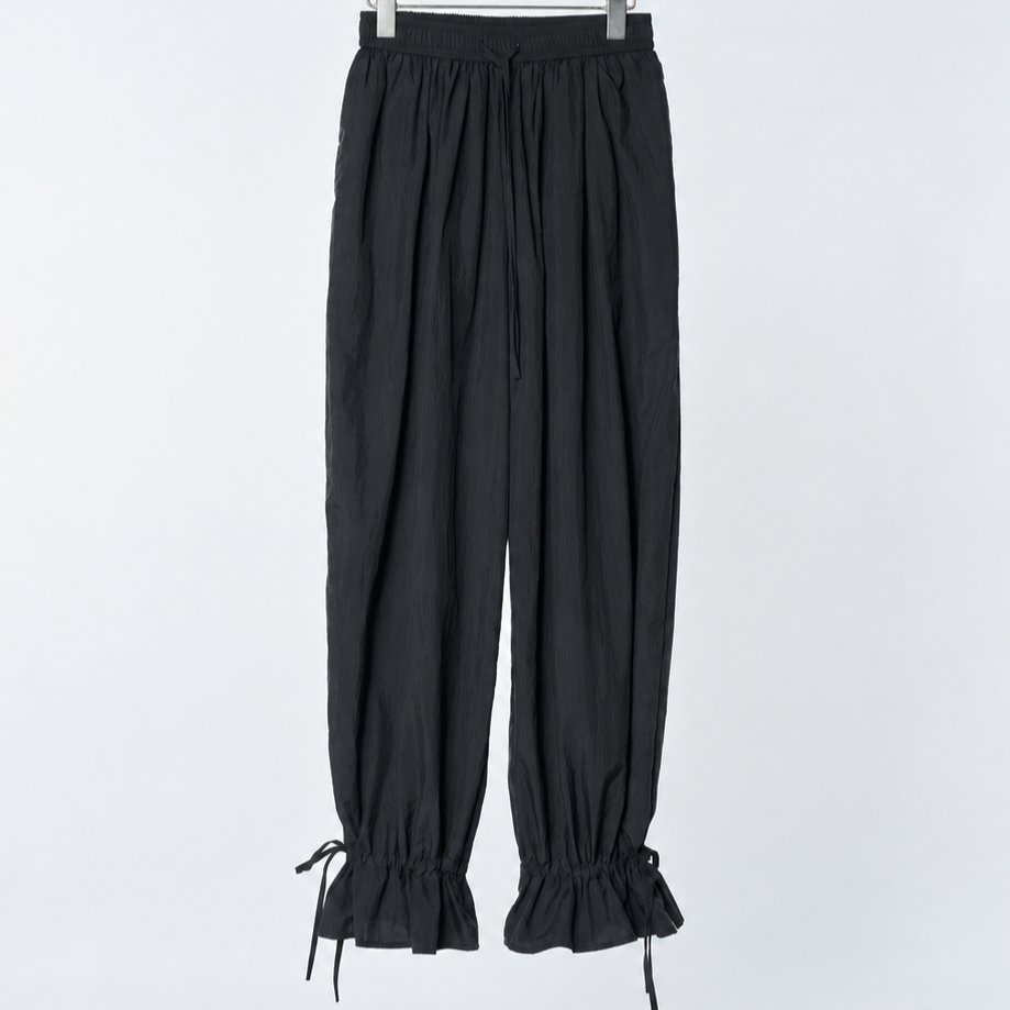 wide frill pants Black 4