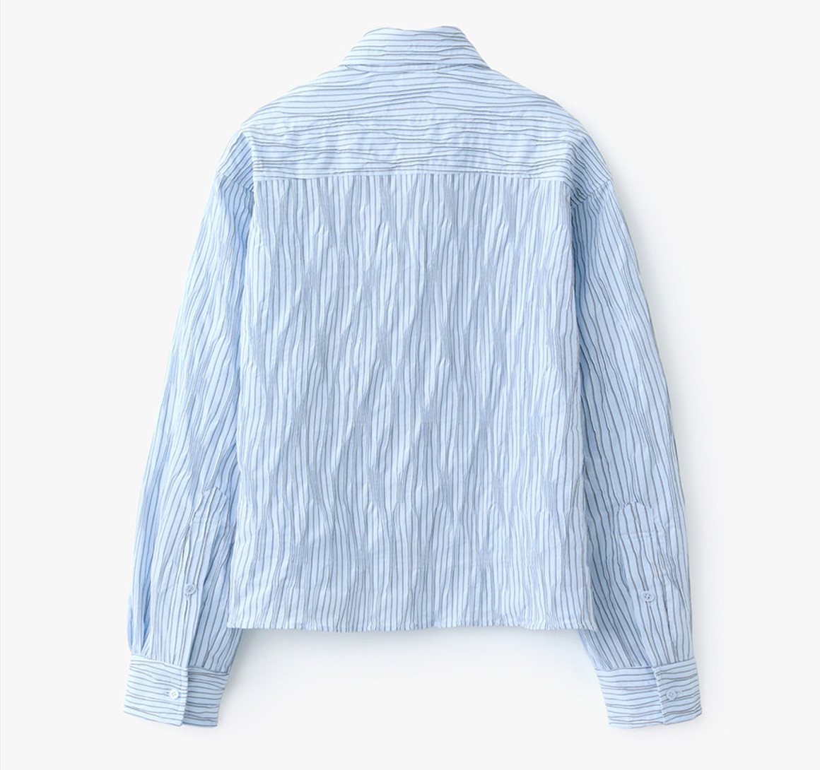STRIPE CROP SHIRT SKY 2