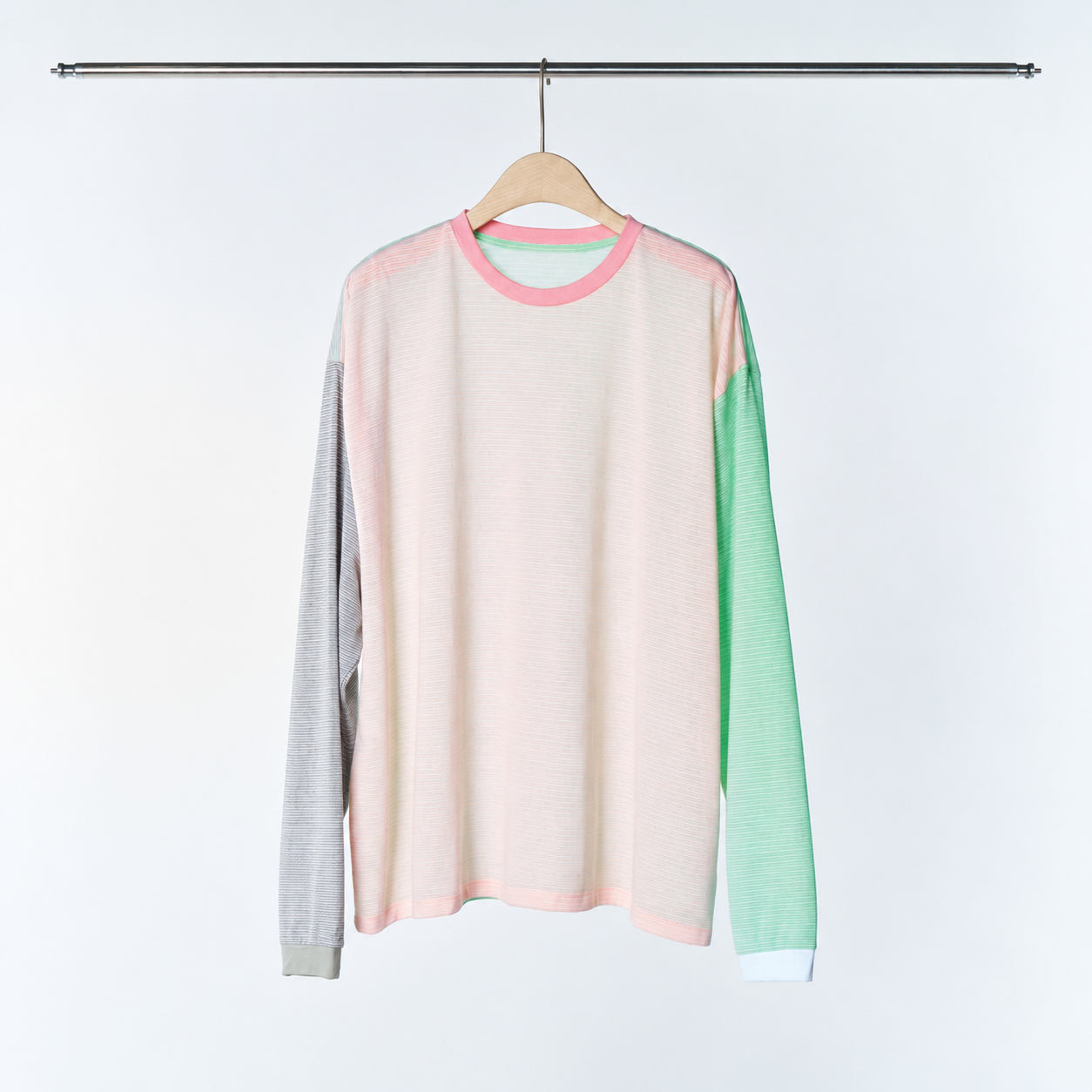 multi color block stripe t-shirt Pink 8