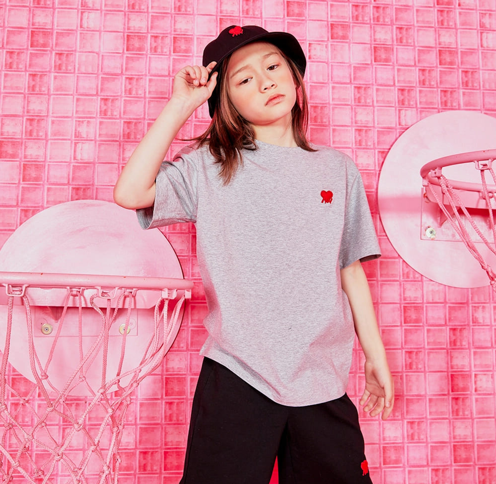 Zigzag Heart Logo T-Shirt GRAY 2