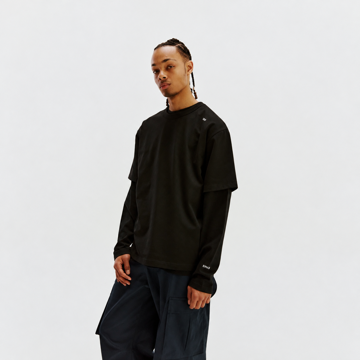 Two Crewneck T-Shirts BLACK 5
