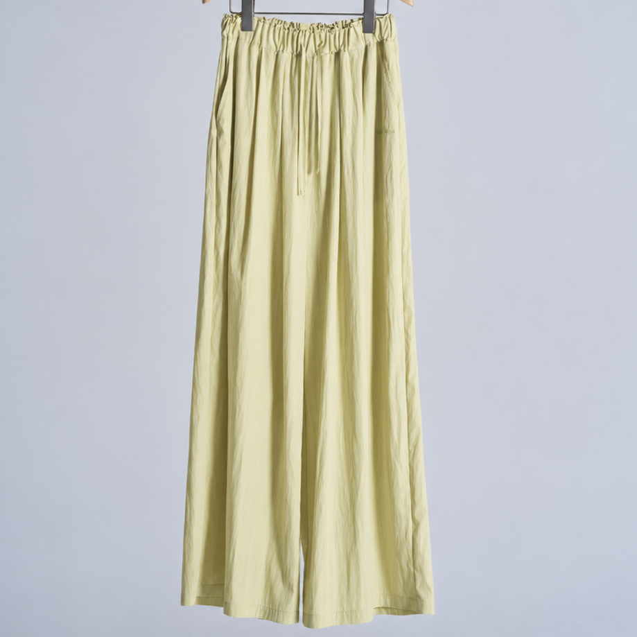 easy wide banding pants-Lime 5