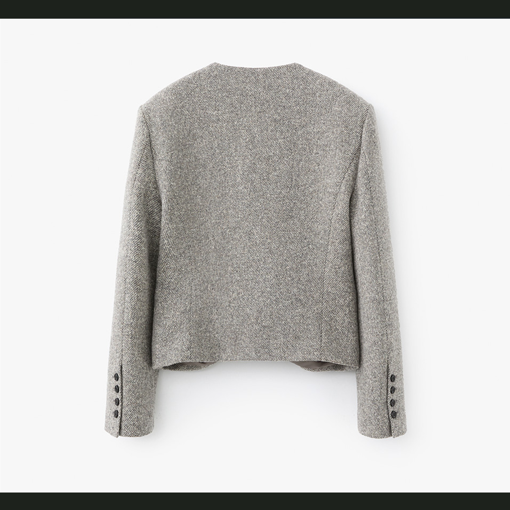 ROUND NECK DOUBLE WOOL JACEKT GRAY 5