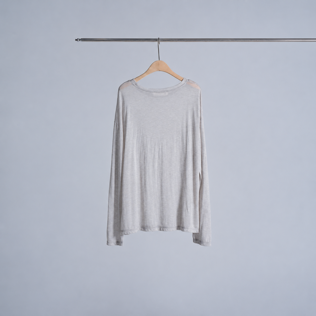 透け感のあるスラブ生地のゆったりとしたTシャツ オートミールメランジュ (OME) 10