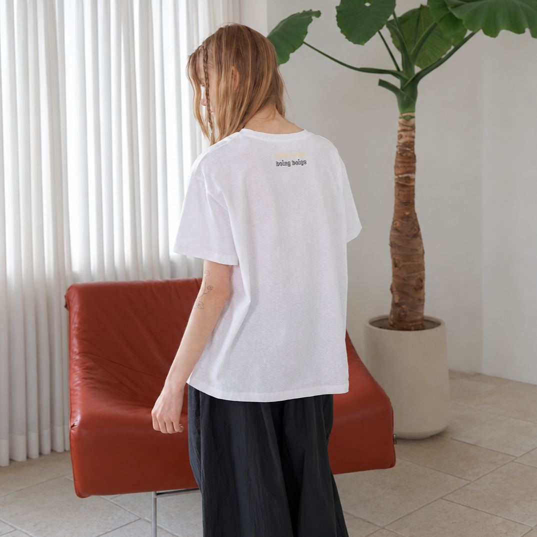 basic lettering t-shirt White 4